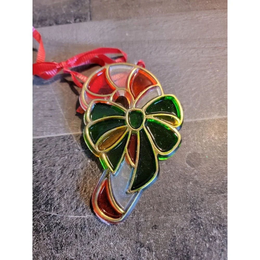 Stained‎ Acrylic Candy Cane xmas ornament